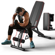 FitinOne Hantelbank Klappbar Verstellbar, Multifunktions Trainingsbank Schrägbank für Ganzkörper-workout, 6 in 1 Fitnessbank für zu Hause oder im Fitnessstudio, 300kg Gewichtskapazität